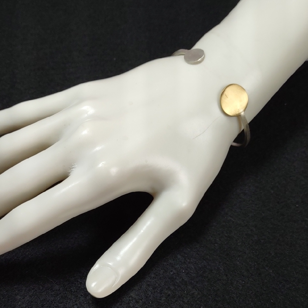 Silver/Brass Dot Cuff Bracelet